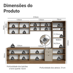 Armário de Cozinha Completa 310 cm Rustic/Crema Vik Madesa 01
