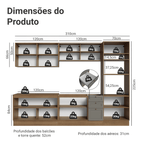 Armário de Cozinha Completa 310 cm Rustic/Cinza Vik Madesa 01