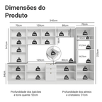 Armário de Cozinha Completa 340 cm Branco Vik Madesa 01