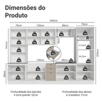 Armário de Cozinha Completa 340 cm Branco/Crema Vik Madesa 01