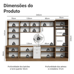 Armário de Cozinha Completa 340 cm Rustic/Branco Vik Madesa 01