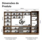 Armário de Cozinha Completa 340 cm Rustic/Cinza Vik Madesa 01