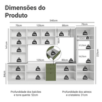 Armário de Cozinha Completa 340 cm Branco/Verde Vik Madesa 01