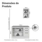 Conjunto Gabinete para Banheiro 120cm 3 Portas 3 Gavetas Branco Agata Madesa 01