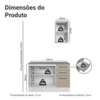 Conjunto Gabinete para Banheiro 120cm 3 Portas 3 Gavetas Branco/Crema Agata Madesa 01