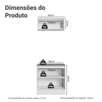 Conjunto Gabinete para Banheiro 80cm 3 Portas Branco Vik Madesa 02