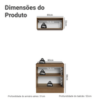 Conjunto Gabinete para Banheiro 80cm 3 Portas Rustic/Branco Vik Madesa 02
