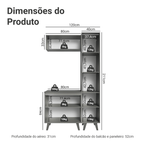 Conjunto Gabinete para Banheiro 120cm 5 Portas Cinza Nice Madesa 03