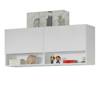 Armário Aéreo para Quarto com Nicho e Prateleira 120cm Branco Madesa