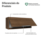 Armário Aéreo para Quarto 80 cm 1 Porta Basculante Rustic Neo Madesa