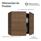 Armário Aéreo para Quarto 80 cm 2 Portas Rustic Neo Madesa
