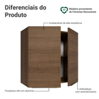 Armário Aéreo para Quarto 70 cm 2 Portas Rustic Neo Madesa