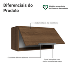 Armário Aéreo para Quarto 60 cm 1 Porta Basculante Rustic Neo Madesa
