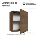 Armário Aéreo para Quarto 60 cm 1 Porta Rustic Neo Madesa