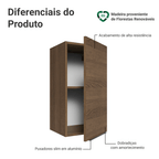 Armário Aéreo para Quarto 35 cm 1 Porta Rustic Neo Madesa