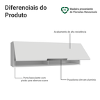 Armário Aéreo para Quarto 100 cm 1 Porta Basculante Branco Neo Madesa