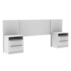 Quarto Completo com Guarda-Roupa Luke e Cabeceira com 2 Mesas de Cabeceira Madesa Branco