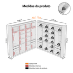 Guarda-Roupa Closet de Canto 522 cm 8 Gavetas Branco Venus Madesa