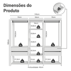 Guarda-Roupa Closet Modulado 4 Gavetas 199 cm Branco Valencia Madesa