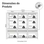 Guarda-Roupa Closet Modulado 6 Gavetas 210 cm Branco Valencia Madesa