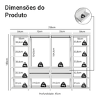 Guarda-Roupa Closet Modulado 4 Gavetas 258 cm Branco Valencia Madesa 01