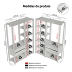 Guarda-Roupa Closet Modulado 4 Gavetas 258 cm Branco Valencia Madesa 04