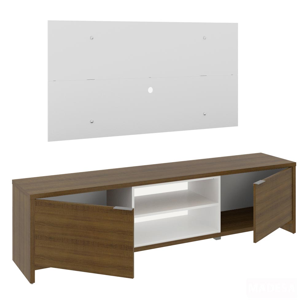Rack Madesa Metz e Painel para TV até 55 Polegadas Rustic/Branco