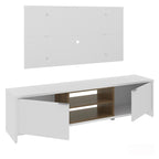 Rack Madesa Metz e Painel para TV até 55 Polegadas Branco/Rustic