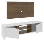 Rack Madesa Metz e Painel para TV até 55 Polegadas Branco/Rustic/Rustic