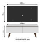 Rack Madesa Le Mans e Painel para TV até 55 Polegadas 2 Portas Branco/Preto