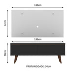Rack Madesa Le Mans e Painel para TV até 55 Polegadas 2 Portas Preto/Branco