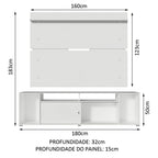 Rack Madesa Cancun e Painel para TV até 65 Polegadas Branco
