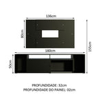 Rack Madesa Cancun e Painel para TV até 58 Polegadas Preto