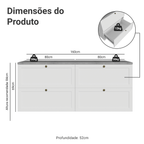 Rack para TV até 70 Polegadas 160cm 4 Gavetas Branco Vik Madesa 04