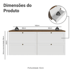 Rack para TV até 70 Polegadas 160cm 4 Gavetas Rustic/Branco Vik Madesa 04