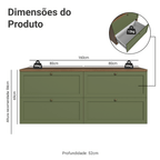 Rack para TV até 70 Polegadas 160cm 4 Gavetas Rustic/Verde Vik Madesa 04