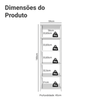 Estante Armário Multiuso para Escritório 59cm 5 Prateleiras Branco Madesa