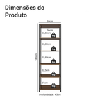 Estante Armário Multiuso para Escritório 59cm 5 Prateleiras Rustic/Preto Madesa