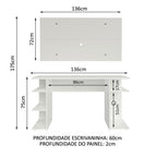 Mesa para Computador Gamer Madesa 9409 e Painel para TV até 50 Polegadas Branco