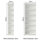 Kit Madesa Estante Livreiro 6908 + Estante Livreiro 6906 Branco
