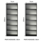 Kit Madesa com 2 Estantes Livreiro 6908 Preto