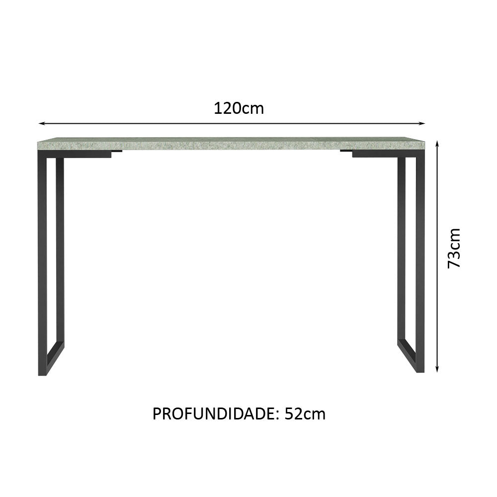 Conjunto Escritório Home Office com Mesa Industrial + Gaveteiro Branco/Cinza Madesa