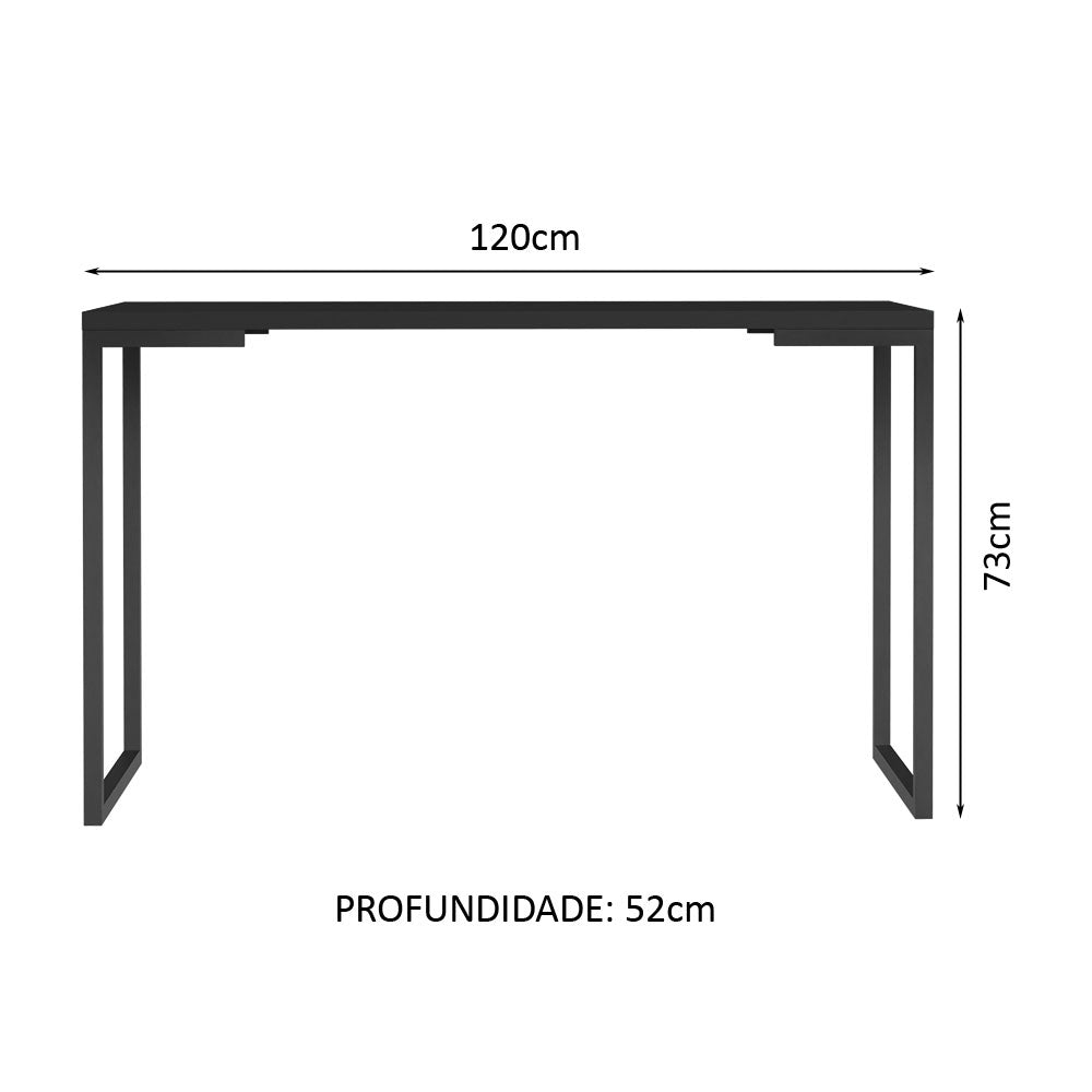 Conjunto Escritório Home Office com Mesa Industrial + Estante Escada Preto  Madesa