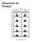 Estante Armário Multiuso para Escritório 118cm 10 Prateleiras Branco Madesa