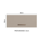 Armário Aéreo Multiuso 80cm 1 Porta Basculante Rustic/Crema Agata Madesa