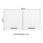 Armário Aéreo Multiuso 120cm 2 Portas Rustic/Branco Agata Madesa