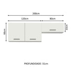 Kit com 2 Armários Aéreos Multiuso 3 Portas Branco Agata Madesa
