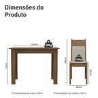 Conjunto Sala de Jantar Madesa Lola Mesa Tampo de Madeira com 2 Cadeiras Rustic/Crema/Sintético Bege