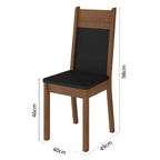 Conjunto Sala de Jantar Madesa Anita Mesa Tampo de Vidro com 4 Cadeiras Rustic/Preto/Sintético Preto