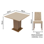 Conjunto Sala de Jantar Madesa Rejane Mesa Tampo de Madeira 4 Cadeiras Rustic/Crema/Imperial